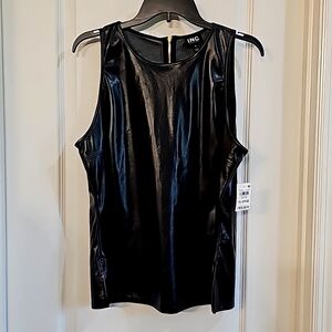 Thin leather like material dress top
